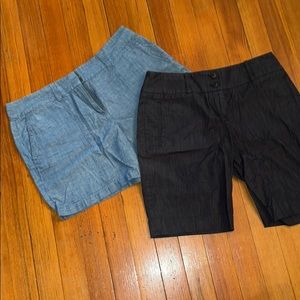 Set of 2 Ann Taylor Loft Shorts S4 Light/Dark Blue